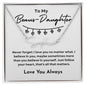 To My Bonus Daughter / Gift from Mom / Gift from Dad / Signature Name Necklace / Personalized Message Card