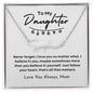 To My Daughter / Gift from Mom / Gift From Dad / Signature Name Necklace / Personalized Message Card
