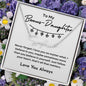 To My Bonus Daughter / Gift from Mom / Gift from Dad / Signature Name Necklace / Personalized Message Card