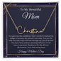 To My Beautiful Mom / Happy Mother's Day / Signature Name Necklace