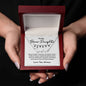 To My Bonus Daughter / Gift from Mom / Gift from Dad / Signature Name Necklace / Personalized Message Card