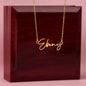 To My Daughter / Gift from Mom / Gift From Dad / Signature Name Necklace / Personalized Message Card