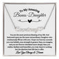 To My Amazing Bonus Daughter / Heart Name Necklace / Personalized Message Card