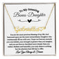 To My Amazing Bonus Daughter / Heart Name Necklace / Personalized Message Card