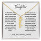To My Daughter / Gift from Mom / Gift from Dad / Vertical Name Necklace / Personalized Message Card