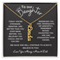 To Our Daughter / Gift from Mom & Dad / Vertical Name Necklace / Personalized Message Card
