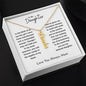 To My Daughter / Gift from Mom / Gift from Dad / Vertical Name Necklace / Personalized Message Card