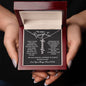 To Our Daughter / Gift from Mom & Dad / Vertical Name Necklace / Personalized Message Card