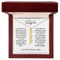 To My Daughter / Gift from Mom / Gift from Dad / Vertical Name Necklace / Personalized Message Card