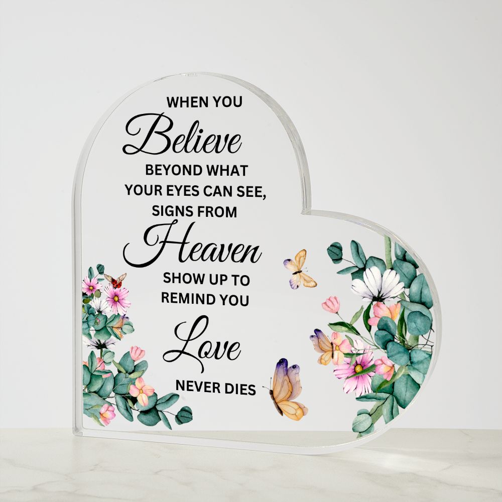 Remembrance Acrylic Heart Plaque