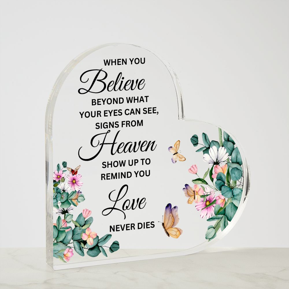 Remembrance Acrylic Heart Plaque