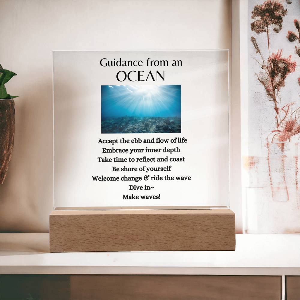 Guidance from an Ocean / Acrylic Plaque with LED light upgrade