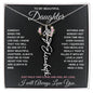 To My Daughter / Hold this close to feel my Love / Gift from Mom / Gift from Dad / Flower Name Necklace