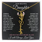 To My Daughter / Hold this close to feel my Love / Gift from Mom / Gift from Dad / Flower Name Necklace