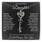To My Daughter / Hold this close to feel my Love / Gift from Mom / Gift from Dad / Flower Name Necklace