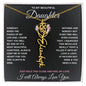 To My Daughter / Hold this close to feel my Love / Gift from Mom / Gift from Dad / Flower Name Necklace