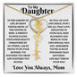 To My Daughter / Beautiful Flower /From, Mom / Flower Name Necklace