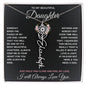 To My Daughter / Hold this close to feel my Love / Gift from Mom / Gift from Dad / Flower Name Necklace