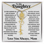 To My Daughter / Beautiful Flower /From, Mom / Flower Name Necklace