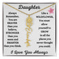 Daughter / Gift from Mom / Gift from Dad / Flower Name Necklace