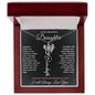 To My Daughter / Hold this close to feel my Love / Gift from Mom / Gift from Dad / Flower Name Necklace