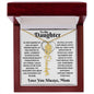 To My Daughter / Beautiful Flower /From, Mom / Flower Name Necklace