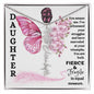 Daughter / Fierce & Fragile / Gift from Mom / Gift from Dad / Flower Name Necklace