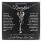 To My Daughter / Hold this close to feel my Love / Gift from Mom / Gift from Dad / Flower Name Necklace