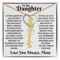 To My Daughter / Beautiful Flower /From, Mom / Flower Name Necklace