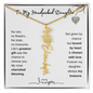 To My Handpicked Daughter/ Personalized Birth Flower Name Necklace