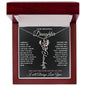 To My Daughter / Hold this close to feel my Love / Gift from Mom / Gift from Dad / Flower Name Necklace