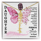 Daughter / Fierce & Fragile / Gift from Mom / Gift from Dad / Flower Name Necklace