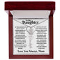 To My Daughter / Beautiful Flower /From, Mom / Flower Name Necklace