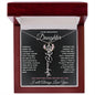 To My Daughter / Hold this close to feel my Love / Gift from Mom / Gift from Dad / Flower Name Necklace