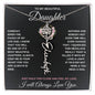 To My Daughter / Hold this close to feel my Love / Gift from Mom / Gift from Dad / Flower Name Necklace