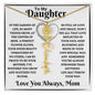 To My Daughter / Beautiful Flower /From, Mom / Flower Name Necklace