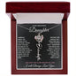 To My Daughter / Hold this close to feel my Love / Gift from Mom / Gift from Dad / Flower Name Necklace