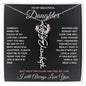 To My Daughter / Hold this close to feel my Love / Gift from Mom / Gift from Dad / Flower Name Necklace
