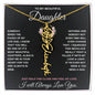 To My Daughter / Hold this close to feel my Love / Gift from Mom / Gift from Dad / Flower Name Necklace