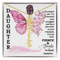 Daughter / Fierce & Fragile / Gift from Mom / Gift from Dad / Flower Name Necklace