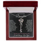 To My Daughter / Hold this close to feel my Love / Gift from Mom / Gift from Dad / Flower Name Necklace
