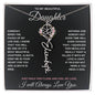 To My Daughter / Hold this close to feel my Love / Gift from Mom / Gift from Dad / Flower Name Necklace