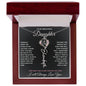 To My Daughter / Hold this close to feel my Love / Gift from Mom / Gift from Dad / Flower Name Necklace