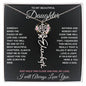 To My Daughter / Hold this close to feel my Love / Gift from Mom / Gift from Dad / Flower Name Necklace
