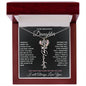 To My Daughter / Hold this close to feel my Love / Gift from Mom / Gift from Dad / Flower Name Necklace