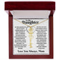To My Daughter / Beautiful Flower /From, Mom / Flower Name Necklace