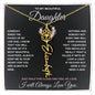 To My Daughter / Hold this close to feel my Love / Gift from Mom / Gift from Dad / Flower Name Necklace