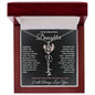 To My Daughter / Hold this close to feel my Love / Gift from Mom / Gift from Dad / Flower Name Necklace