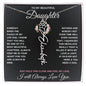 To My Daughter / Hold this close to feel my Love / Gift from Mom / Gift from Dad / Flower Name Necklace