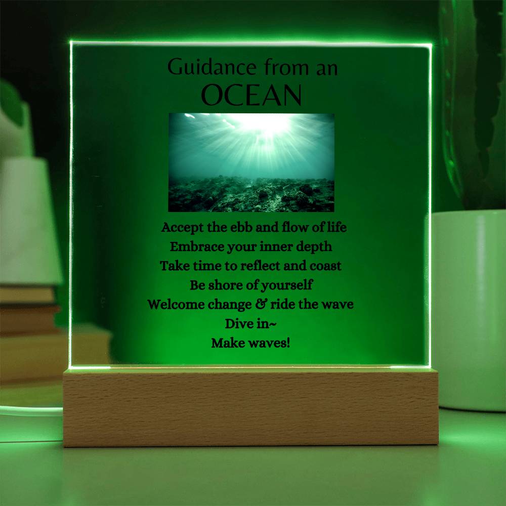 Guidance from an Ocean / Acrylic Plaque with LED light upgrade